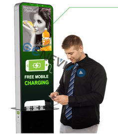 실내 Moble 전화 충전소 디지털 방식으로 Signage 토템 21.5 인치 lcd 광고 선수 휴대폰 위탁 간이 건축물