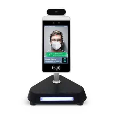 IPS LCD Face Recognition Body Temperature Check Kiosk