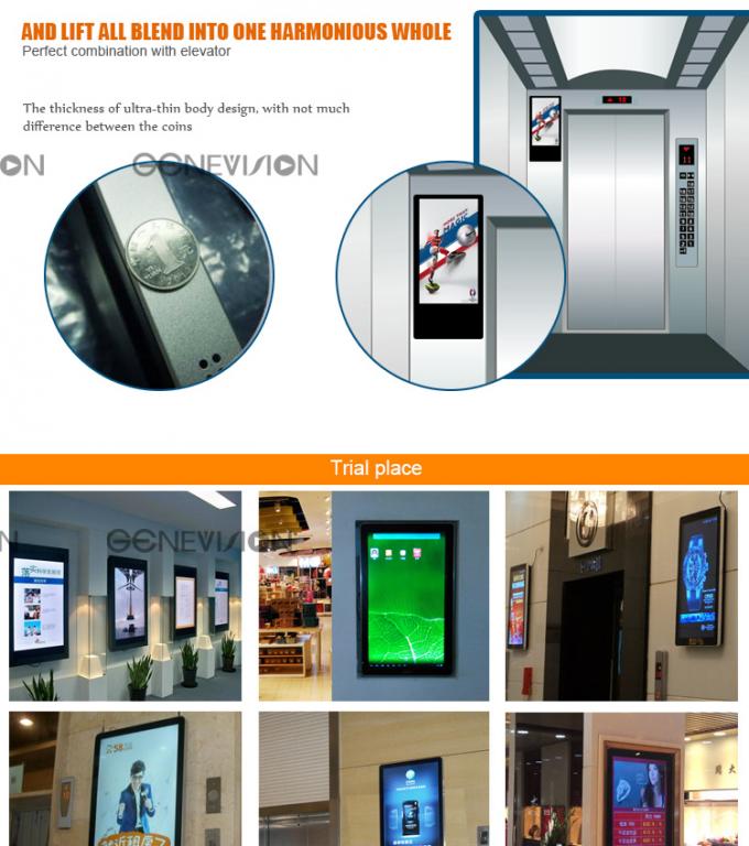 18.5 엘리베이터 수직 디지털 방식으로 signage/LCD 광고 선수 호리호리한 감시자 1080p