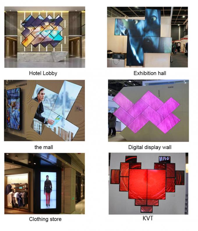불규칙한 형태 디지털 방식으로 Signage 영상 벽 Frameless Lcd 감시자 55" 65" 매우 소폭 날의 사면