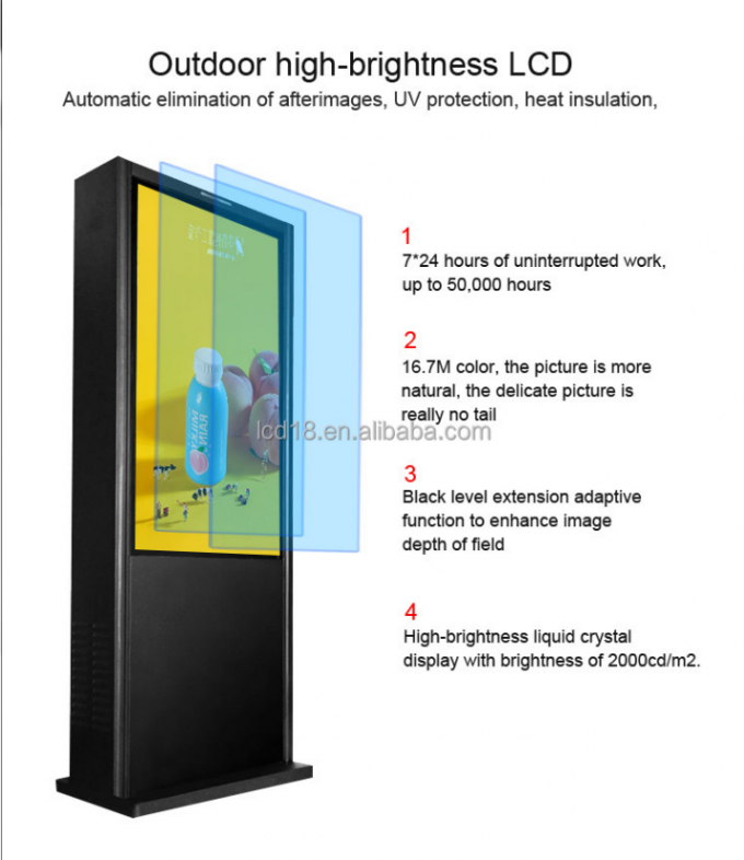 27 - 광고 관리를 위한 86in 옥외 LCD 디지털 방식으로 Signage 간이 건축물