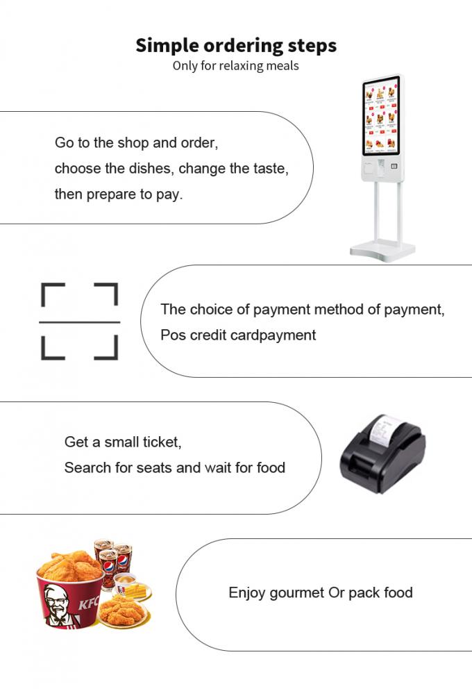 24/32/43인치 인터랙티브 터치 스크린 키오스크, 디지털 사이니지, 셀프 서비스 결제 단말기 1