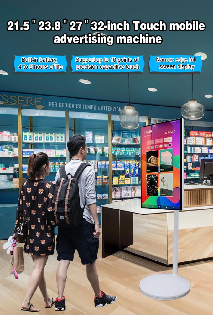 24" 27" 32" 모바일 스마트 화면 안드로이드 11 OS 4GB 64GB 롤러블 스마트 터치 화면 충전 배터리 0