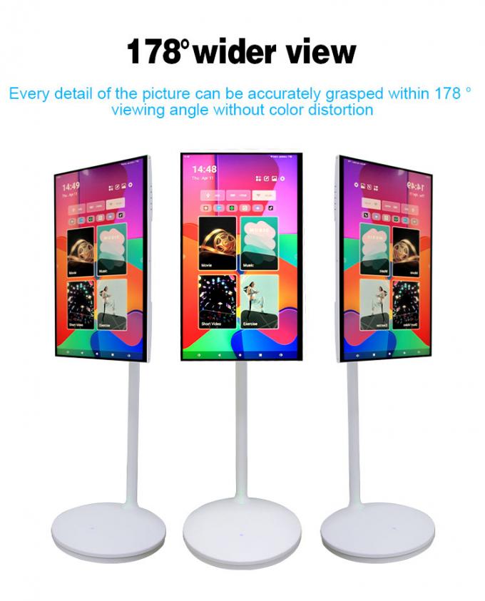 24" 27" 32" 모바일 스마트 화면 안드로이드 11 OS 4GB 64GB 롤러블 스마트 터치 화면 충전 배터리 2