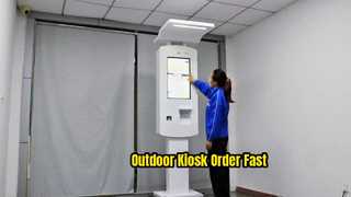 NVIDIA 그래픽 카드를 탑재한 24인치 실외 PC 정전식 터치 플로어 스탠딩 셀프 주문 키오스크