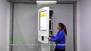 LED 조명 스트립과 레인 캐노피를 갖춘 32인치 야외 셀프 주문 키오스크