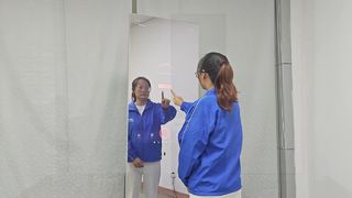 43인치 매직 미러 유리 LCD 키오스크(카메라 및 열화상 카메라 포함)
