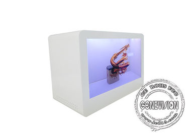 32&quot; 500cd/m2의 높은 광도에 있는 마술 산업 투명한 Lcd 진열장 SD 카드 갱신 광고 상자