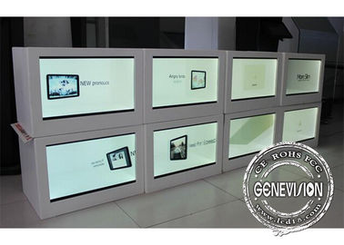 55 인치 안드로이드 원격 제어 투명한 전시 상자 가동 가능한 광고 장비