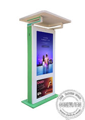 55 인치 방수 옥외 터치스크린 LCD 상호 작용하는 간이 건축물을 서 있는 선전용 안드로이드 옥외 디지털 방식으로 Signage 지면