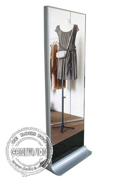 43 인치 독립 마술 거울 Standee, FHD 거울 광고 간이 건축물 몸 감지기