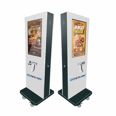 NFC QR 코드 스캐너와 32 인치 야외 바닥 스탠드 본인 명령 키오스크