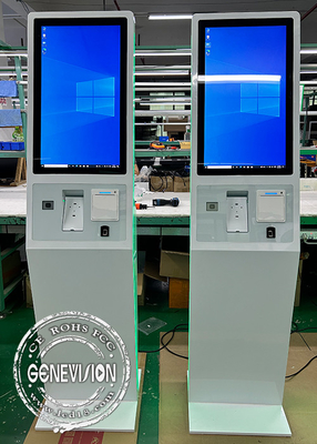 손발자국 판독기 화이트 레드 스트립 지문자국 셀프 서비스 키오스크 머신 27인치 윈도우 PC All In One