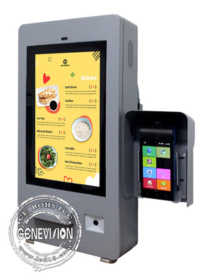 15.6인치 함부르크 자동차 벽 탑재 티켓 프린터 QR 코드 스캐너 POS PCAP 터치 스크린 패스트 푸드 셀프 서비스 키오스크