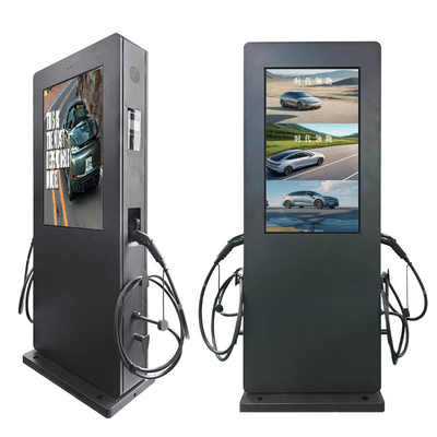 43인치 22KW 이중 전기 자동차 EV 충전기 옥외 디지털 사이니지 OCPP 1.6 또는 20