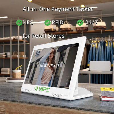10.1 인치 맞춤형 안드로이드 올인원 PC 용량 성 터치 스크린, NFC/RFID 및 소매 키오스크 용 RJ45