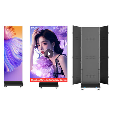 삼중 접기 쌍면 화면 P2.5 P1.86 P1.53 P1.25 LED 모바일 포스터 화면