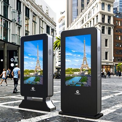 55인치 옥외 방수 디지털 사이니지 터치 스크린 TV 4K LCD 광고 플레이어 키오스크