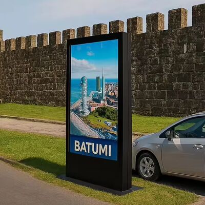 75인치 양면 야외 상업용 키오스크 디지털 사이니지 IP65 플로어 스탠드