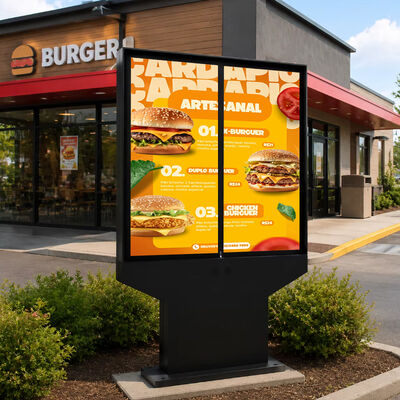 55inch 2500nits IP66 Fully Sealed Waterproof Dual Screen Outdoor Digital Signage and LCD Advertising Display