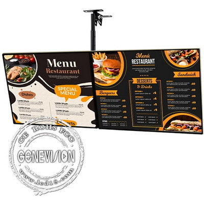 43 55 인치 FHD 좁은 베젤 매달린 벽 마운트 LCD 디스플레이 레스토랑 메뉴 화면