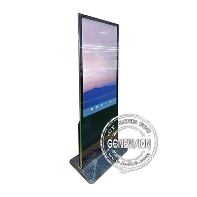자기를 띤 강한 인터페르를 방지하면서, 55Inch RK 3399 안드로이드 10.0 바닥 스탠드 와이파이 1이 대전 방지적인 굳어진 금속 외피를 채택합니다